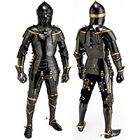Exclusive Collection Private Limited> Medieval Knight Black Suit Of Armor Combat Full Body Halloween Armor Knight Armor Suit Item, Ecfa001248