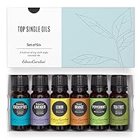 Top Essential Oil 6 Set, Best 100% Pure Aromatherapy Intro Kit (for Diffuser & Therapeutic Use), 10 ml