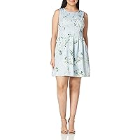 Calvin Klein Women's Petite Sleeveless Seamed Fit-and-Flare Dress