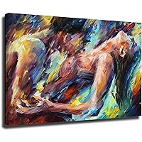 Passion Sexy Painting/Naked Woman And Man Abstract Body Art Oil Painting Canvas Print for Bedroom Home Wall Decorape canvas wall art living room, large canvas wall decoration office (60 * 90cm)