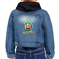 Rising Star Toddler Hooded Denim Jacket - Sports Themed Jean Jacket - Colorful Denim Jacket for Kids