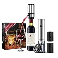 Electric Wine Opener Set, Roter Mond Automatic Wine Bottle Opener set with Electric Wine Decanter Aerator Wine Foil Cutter 2 Vacuum Stoppers, 5-in-1 Wine Gift for Home Party Thanksgiving Christmas
