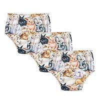 ALAZA Cute Rabbit Animal Bunny Cotton Potty Training Underwear Pants for Toddler Girls Boys, 2t, 3t, 4t, 5t