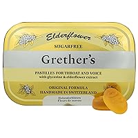 GRETHER'S Sugarfree Elderflower Pastilles Remedy for Dry Mouth Relief - Soothing Throat & Healthy Voice - Gift for Singers - 1-Pack - 2.1 oz.