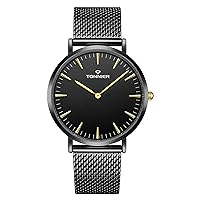 RUIWATCHWORLD Men's Analog Quartz Watch Men Ultra-Thin Dial Watches Stainless Steel Waterproof Fashion Wrist Watch
