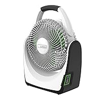 Lasko Portable Fan, 18V Lithium Ion Battery, Bonus Adapter for Electric Plug-in Use, Lasts up to 15 Hours, 5 Quiet Speeds, for Camping, Tailgating, Patio and Outdoor Use, 17