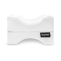BioPEDIC Knee Pillow Standard Size, Sciatica Relief & Comfortable Sleep, Therapeutic Design for Enhanced Circulation - Travel-Friendly & Washable Cover Bed Pillow, STD - 10.25