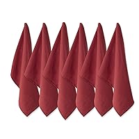 DII Basic Solid Dishtowel Collection Cotton Flat Woven, Small Set, 18x28, Barn Red, 6 Piece