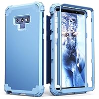 Galaxy Note 9 Case, Note 9 Case Peace Blue, 3 in 1 Shockproof Slim Fit Hybrid Heavy Duty Protection Hard PC Cover Soft Silicone Rugged Bumper Full Body Durable Case,Peace Blue