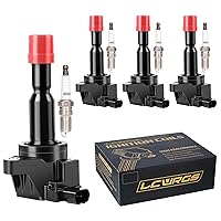 LCWRGS Set of 4 Ignition Coil Pack and Spark Plugs Fits for 2007 2008 Honda Fit 1.5 L4 Replaces# UF581 7092
