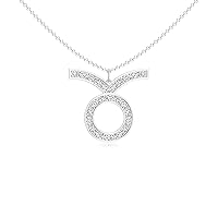 Taurus Zodiac Pendant Necklace for Women Girls, in Sterling Silver / 14K Solid Gold/Platinum