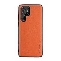 Fashionable and Comfortable Touch Fabric Thin Phone case PU+PC Beautiful Protective case for Samsung Galaxy S21 Ultra S23 S22 Plus S20 FE S10E S10 LITE 5G Back Cover(Orange,Samsung S10 Lite)