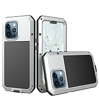 IVY Heavy Tank Metal Armor Cover for iPhone 13 Pro Case with Built-in Tempered Glass Screen Protector,Anti-Shock,Anti-Scratch,IP54 Waterproof - White