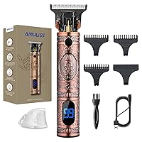 AMULISS Professional Hair Trimmer Mens Hair Clippers Zero Gapped Cordless Hair Trimmer Professional Haircut & Grooming Kit for Men Rechargeable LED Display