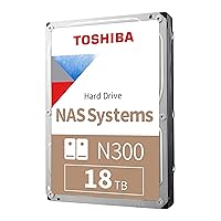 Toshiba N300 18TB NAS 3.5-Inch Internal Hard Drive - CMR SATA 6 Gb/s 7200 RPM 512 MB Cache - HDWG51JXZSTA