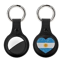 Argentina Retro Heart Shaped Flag TPU Case for AirTag with Keychain Protective Cover Air Tag Finder Tracker Accessories Holder for Keys Backpack Pets Luggage