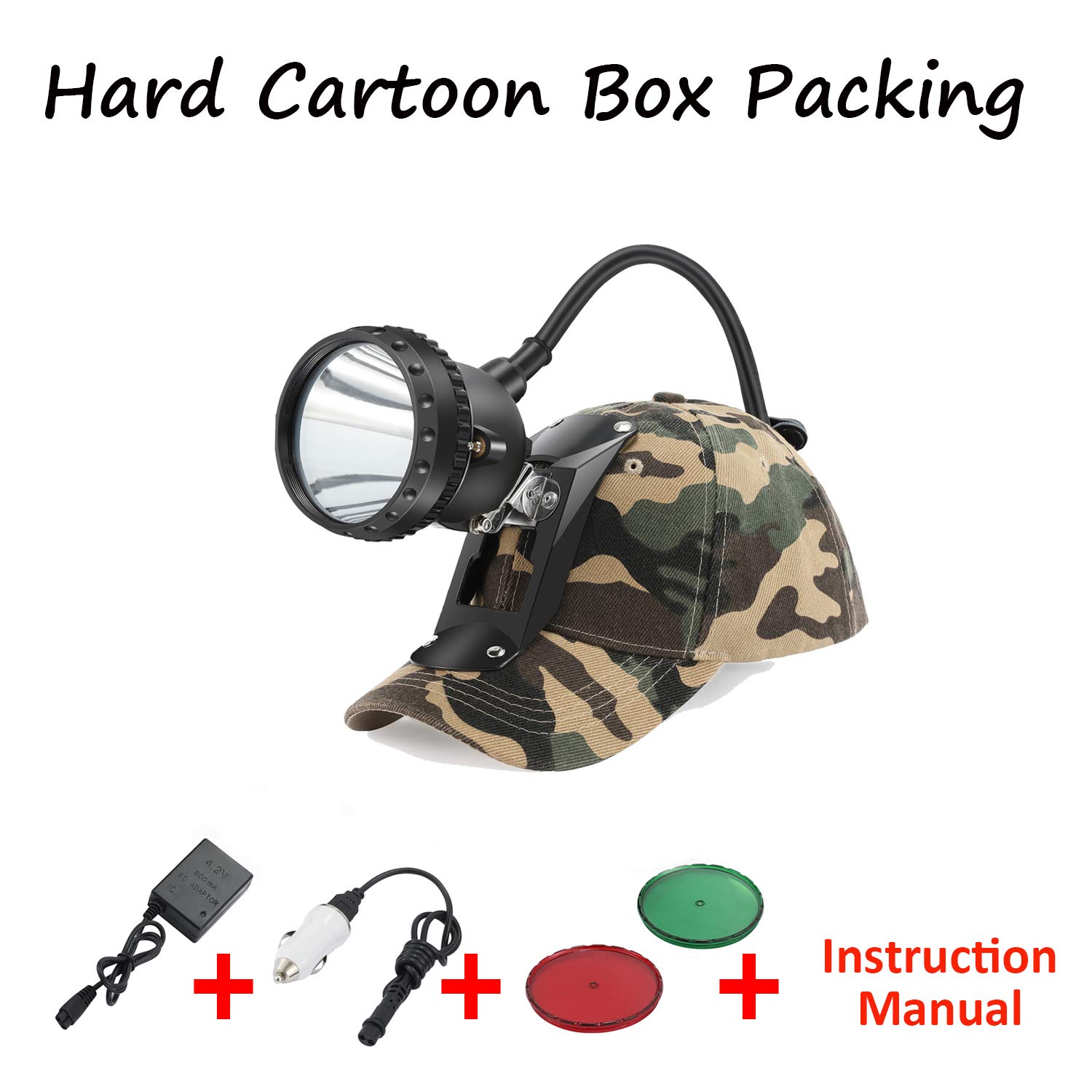 GearOZ Coon Hunting Lights Headlamp 2.0 for Coyotes Hog Predators, 4 Lighting Modes, Waterproof Camping Hiking Fishing Hunting Headlamp Rechargeable Bright Headlight with Comfort Hunting Hat