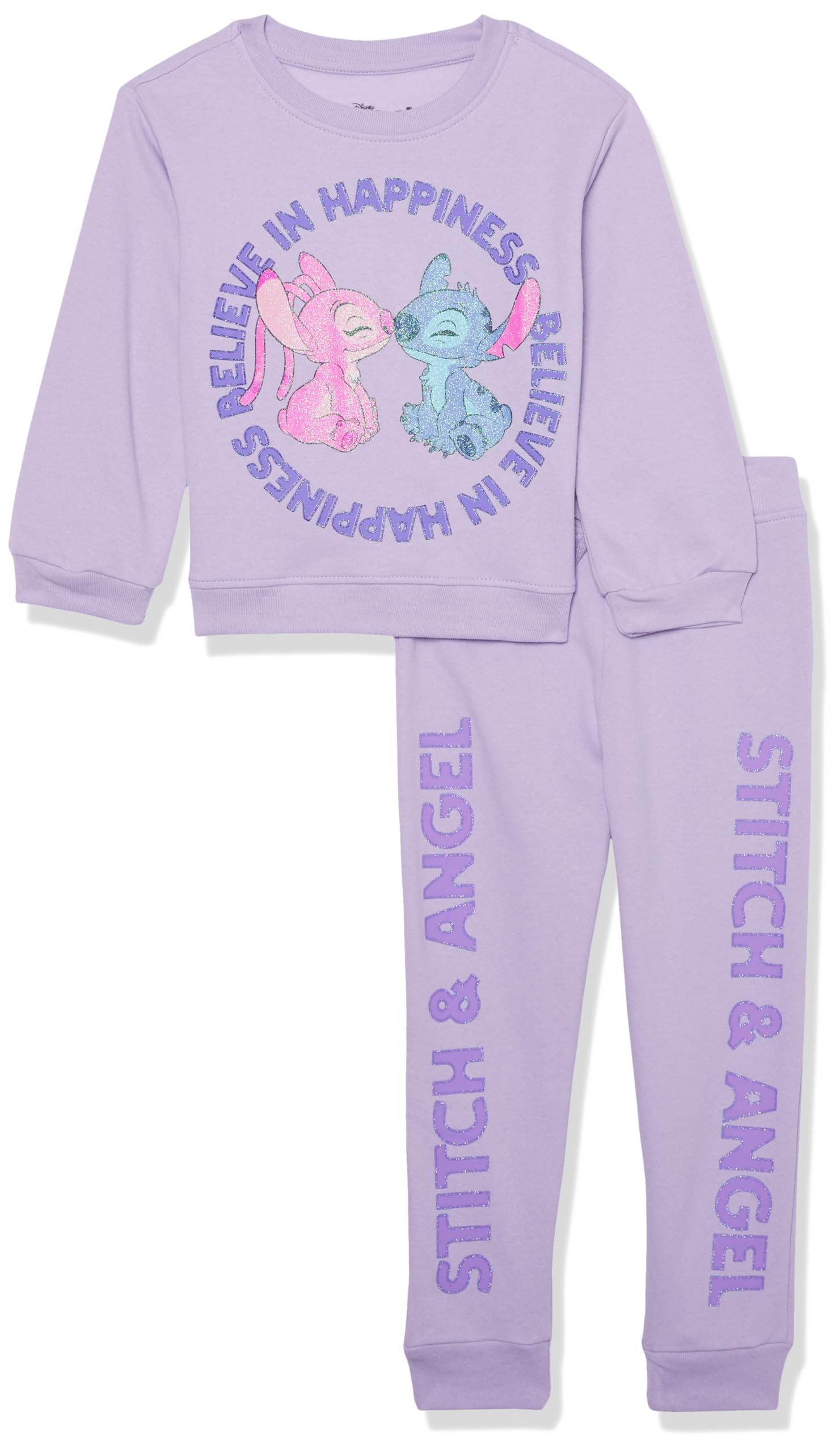 Disney Girls Stitch & Angel Fleece Sweatshirt & Jogger Set - Girls 2t-16