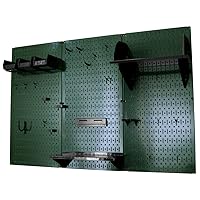 Pegboard Organizer Wall Control 4 ft. Metal Pegboard Standard Tool Storage Kit with Green Toolboard and Black Accessories