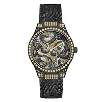 Guess Baroque Womens Analog Quartz Watch with Synthetic Leather Bracelet W0844L1