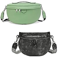 Eslcorri Small Crossbody Sling Bag for Women Trendy - Fashionable Fanny Packs Vegan Leather Chest Belt Bum Bag Anti Theft Crossbody Sling Purse for Women for Travel Sport Camping