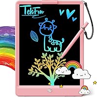 TEKFUN LCD Writing Tablet Doodle Board, 10inch Colorful Drawing Pad for Kids, Mess Free Coloring for Toddlers, Toys Gifts for 3 4 5 6 7 8 Year Old Girls Boys (Pink)