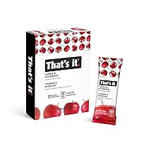 Apples + Cherry 100% Natural Real Fruit Bar, Best High Fiber Vegan, Gluten Free Healthy Snack, Paleo for Children & Adults, Non GMO Sugar-Free, No preservatives Energy Food (Pack of 12)