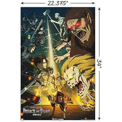 Trends International Demon Slayer - Key Visual 1 Wall Poster, 22.37 x  34.00, Premium Print and Beechwood Hanger Bundle