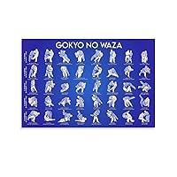 Judo Poster Gokyo No Waza Judo Throwing Technique Poster Canvas Painting Wall Art Poster for Bedroom Living Room Decor 08x12inch(20x30cm) Unframe-style