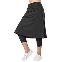 Women Athletic Knee Length Skirts with Leggings,Pickleball Skorts Leggings&Skirted Capris for Yoga Women Zipper Pockets