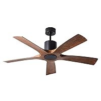 Modern Forms FR-W1811-5-MB/DK Aviator Indoor or Outdoor Smart Home Ceiling Fan with Wall Control, 54in Blade Span, Matte B.