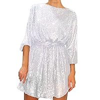 Fashion Women's Sexy Sequin Lace Up Long Sleeve Short Dress Party Dress Dress for Party for Ladies