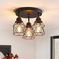 Kitchen Light Fixtures Ceiling Mount, Adjustable Semi Flush Mount Ceiling Light Fixture with E26 Base, Multi-Directional Ceiling Lamp for Kitchen Hallway Dining Room Farmhouse Entryway