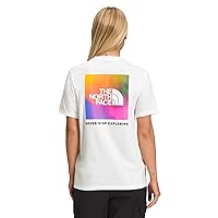 THE NORTH FACE Women's Short Sleeve Box NSE T-Shirt (Standard and Plus Size), TNF White/Ombre Graphic, Medium