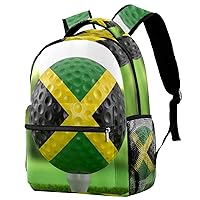 Golf Ball Jamaica Flag On A Golf Course Durable Laptops Backpack Computer Bag for Women & Men Fit Notebook Tablet
