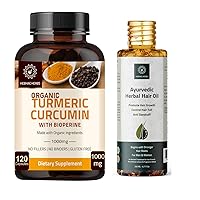 Turmeric Curcumin Capsules and Ayurvedic Herbal Hair Oil