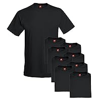 Hanes Men's 6-Pack Plus 3 Free Crew T-Shirts, Black, XXXX-Large