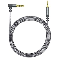 3.5mm to 2.5mm Aux Audio Cable (6.6FT), 90 Degree Right Cord Compatible with Bose 700 QuietComfort QC45 QC35II QC35 QC25 Noise Cancelling Headphones, JBL E45BT E55BT E65BTNC Bluetooth Earphone(Grey)