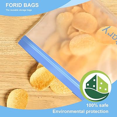 10 Pack Reusable Sandwich Bags Reusable Storage Bags,Reusable Snack Bags Leakproof Silicone - Free Plastic BPA Free Bags for Food Travel