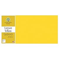 Lemon Yellow Cardstock - 12 x 24 inch - 65Lb Cover - 25 Sheets - Clear Path Paper