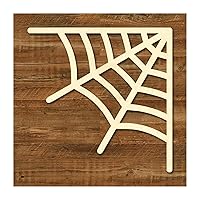 3 Pcs Crafts Wood Hanging Decorations, Xmas Tree Hanging Wood Slices for Kids DIY Wooden Cutout Art DIY, Spiderweb Shape Design Unfinished Paintable Blank Wooden for Halloween Farmhouse Family