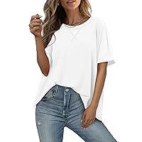 Women Loose Fit T-Shirt Oversized Trendy Casual Half Sleeve Top