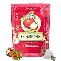 Ssanggye Apple Hibiscus Black Rooibos Blended Tea 1.5g x 15 Pyramid Tea Bags, Tangerine Peel/Chamomile/Natural Fruit Chips with Apple Flavors Refreshing and Soothing Tastes Contians Low Caffeine