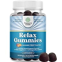 Calming Gummies for Adults with Ashwagandha and Magnesium - Relaxing Stress Gummies with L Theanine 5HTP and Lemon Balm Extract - Adaptogenic Gummies with Chamomile Extract and Vitamin B6 - 90 Count