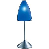 FP3-203 13W Daylight Spectrum Rocket Accent Lamp, Blue Plastic Shade and Brushed Steel Base