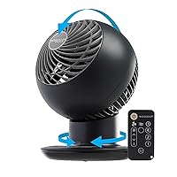 IRIS USA WOOZOO Fan with Remote, Oscillating Fan, Desk Fan, Table Air Circulator, Globe Fan, Fan for Bedroom, 5 Speeds, 82ft Max Air Distance, 4h Timer, 90° Adjustable Tilt, Low Noise, Matte Black