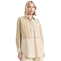 Madewell Women's Modular Oversized Button-Up Shirt in Mixed Stripe