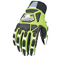 Youngstown Gloves Cut Resistant Titan XT Vibration & Impact Dampening Work Gloves For Men - Kevlar Lined, Puncture Resistant- Lime Green, Large