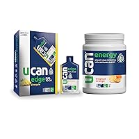 UCAN Pineapple Edge Energy Gel & Orange Energy Powder - Great for Running, Training, Fitness, Cycling, Crossfit & More | Sugar-Free, Vegan, & Keto Friendly Energy Supplement