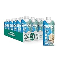 OWYN 20g Protein Shake, Chia Flax and Pea vegan protein blend with Prebiotics, Superfood Greens, gluten free, soy free. (Smooth Vanilla, 24 Pack)